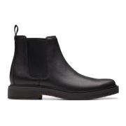 Zwarte Leren Enkellaars - Heren Clarks , Black , Heren