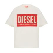 Witte T-shirts en Polos Diesel , White , Heren