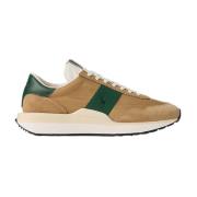 Beige Sportieve Leren Sneakers Polo Ralph Lauren , Beige , Heren