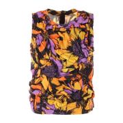 Grafische Bloemenmouwloze Top Comme des Garçons , Multicolor , Dames