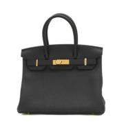 Pre-owned Leather handbags Hermès Vintage , Black , Dames