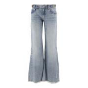 Wijde Pijp Denim Jeans met Geborduurd Logo Stella McCartney , Blue , D...