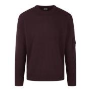 Lamswol Crew Neck Gebreide Trui C.p. Company , Purple , Heren