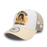 Beige Los Angeles Grafische Print Trucker Hoed New Era , Multicolor , ...