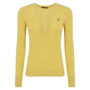 Gele Gebreide Trui Slim Fit Ralph Lauren , Yellow , Dames