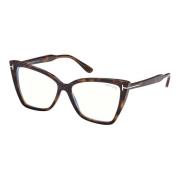 Blauw Blok Brillen in Donker Havana Tom Ford , Brown , Unisex