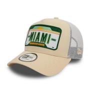 Beige Miami Plate Trucker Cap New Era , Beige , Heren