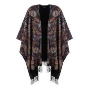 Bloemen Paisley Print Wol Zijde Cape Etro , Multicolor , Dames