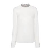 Zijden Blouse Perkins Monille Brunello Cucinelli , White , Dames