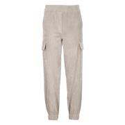 Beige Corduroy Elastische Taille Broek D.Exterior , Beige , Dames