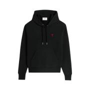 Zwarte hoodie met rood logo Ami Paris , Black , Dames