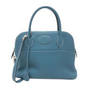 Pre-owned Leather handbags Hermès Vintage , Blue , Dames