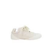 Ivory Hammered Leather Low-Top Sneakers Alexander McQueen , Beige , Da...