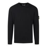 Geribbelde wollen trui Fw24 Stone Island , Black , Heren