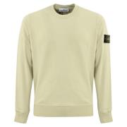 Katoenen Crewneck Sweater Logo Patch Stone Island , Green , Heren