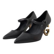 Zwarte leren logo hakken Mary Janes pumps schoenen Dolce & Gabbana , B...