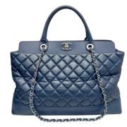 Pre-owned Leather chanel-bags Chanel Vintage , Blue , Dames