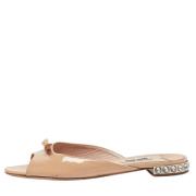 Pre-owned Leather flats Miu Miu Pre-owned , Beige , Dames