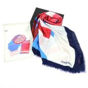 Pre-owned Silk scarves Chanel Vintage , Blue , Dames