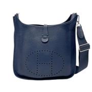 Pre-owned Leather hermes-bags Hermès Vintage , Blue , Dames