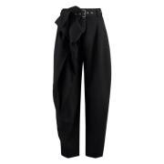 Wijde wollen broek met riem JW Anderson , Black , Dames