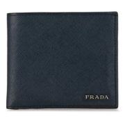 Pre-owned Leather wallets Prada Vintage , Blue , Dames