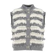 Gestreept Gebreid Vest Panicale , Gray , Dames