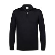 Half Zip Pullover Zwart Profuomo , Black , Heren