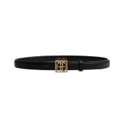 Monogram Zwart Riem - Klassieke Stijl Anine Bing , Black , Dames