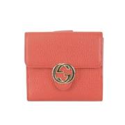 Pre-owned Leather wallets Gucci Vintage , Red , Dames