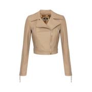 Leren jas Elisabetta Franchi , Brown , Dames