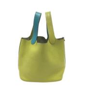 Pre-owned Leather handbags Hermès Vintage , Green , Dames