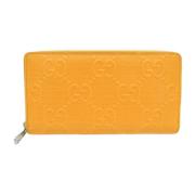 Pre-owned Leather wallets Gucci Vintage , Yellow , Dames