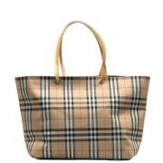 Pre-owned Canvas handbags Burberry Vintage , Beige , Dames