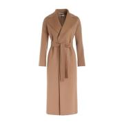 Kameelwollen Jas Poldo Stijl Max Mara , Brown , Dames