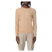 Klassieke Gebreide Crewneck Sweater Polo Ralph Lauren , Brown , Heren