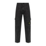 Broek met logo Stone Island , Gray , Heren