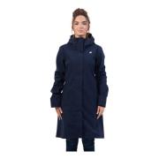 Blauwe Damesjas Driekwart Lengte K-Way , Blue , Dames