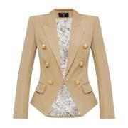 Katoenen blazer met decoratieve knopen Balmain , Beige , Dames