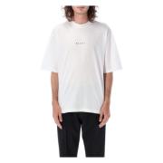 Witte Boxy T-shirt met Logo Marni , White , Heren