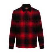 Rood Geruite Gewatteerde Shirt Woolrich , Red , Heren