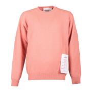 Peach Crew Neck Wool Cashmere Sweater Amaránto , Orange , Heren