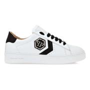 Witte Hexagon Low-Top Kristal Sneakers Philipp Plein , White , Dames