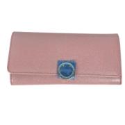 Pre-owned Leather wallets Bvlgari Vintage , Pink , Dames