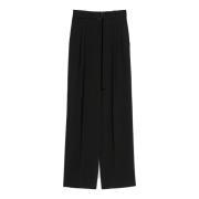 Zwarte vloeibare broek met dubbele plooien Max Mara Studio , Black , D...