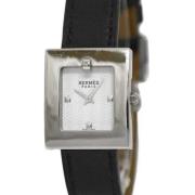 Pre-owned Stainless Steel watches Hermès Vintage , White , Dames