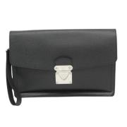 Pre-owned Leather clutches Louis Vuitton Vintage , Black , Dames