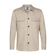 Gebreid Beige Overshirt Profuomo , Beige , Heren