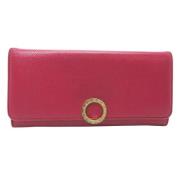 Pre-owned Leather wallets Bvlgari Vintage , Pink , Dames