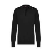 Zwarte Polo Lange Mouw Aeden , Black , Heren